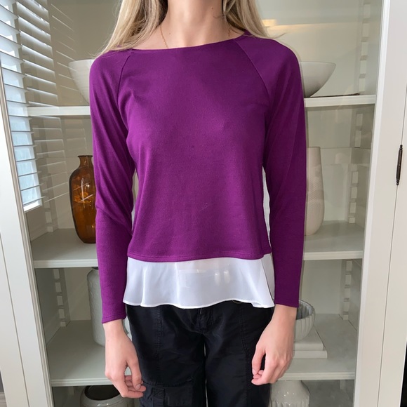 Purple INC Long Sleeve top, women’s petite size S - Picture 1 of 7